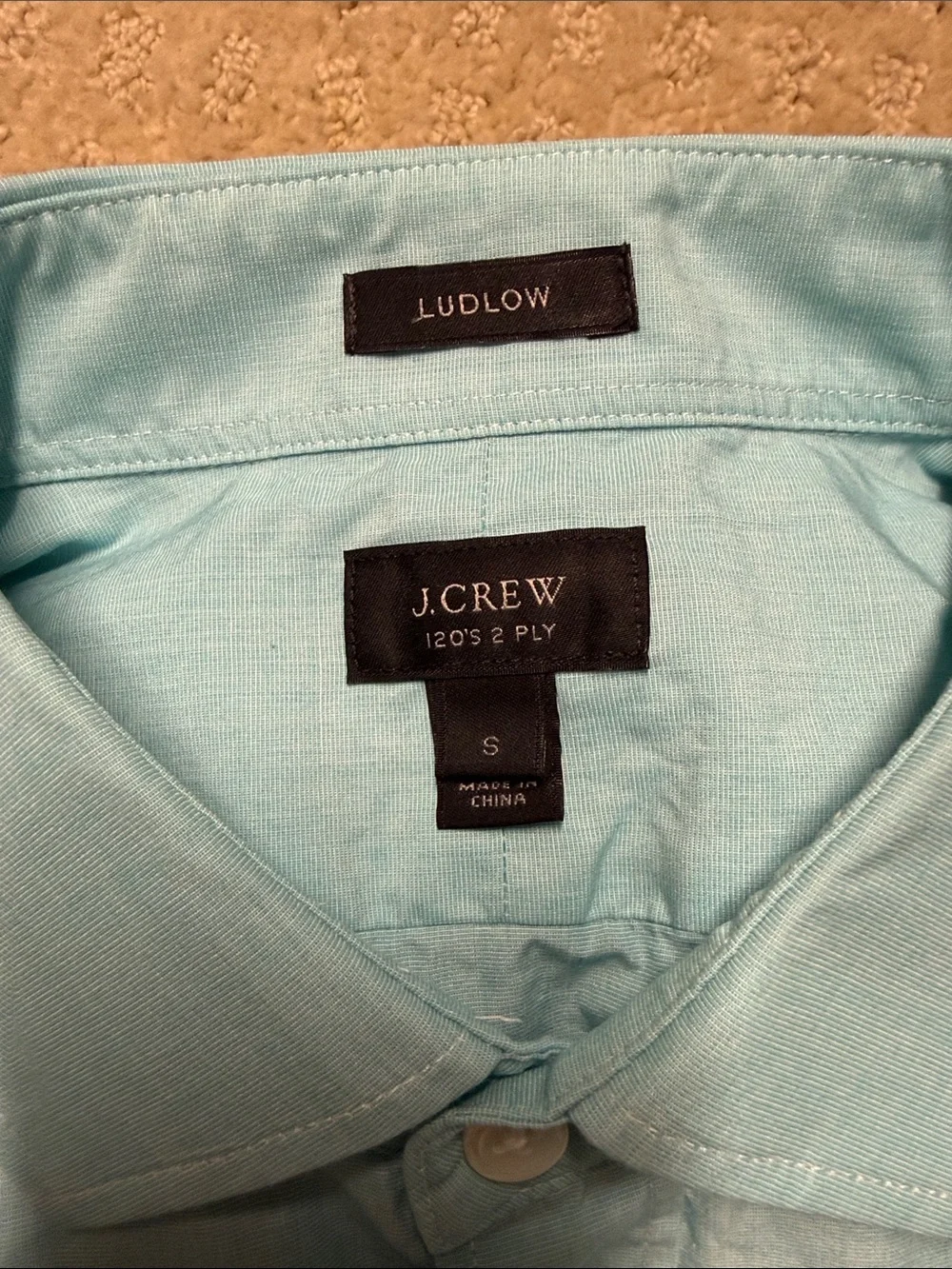 J. Crew Men's Light Aqua Ludlow Dress Shirt